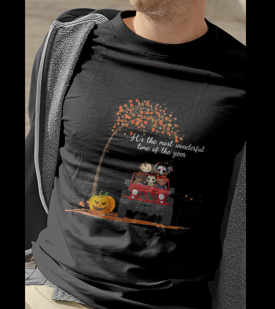 It's The Most Wonderful Time Of The Year Halloween Jeep Characters T-Shirt