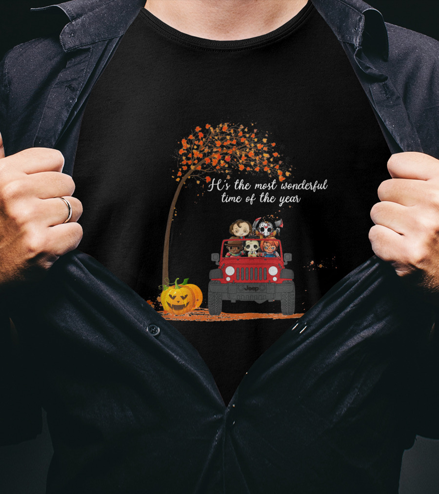 It's The Most Wonderful Time Of The Year Halloween Jeep Characters T-Shirt