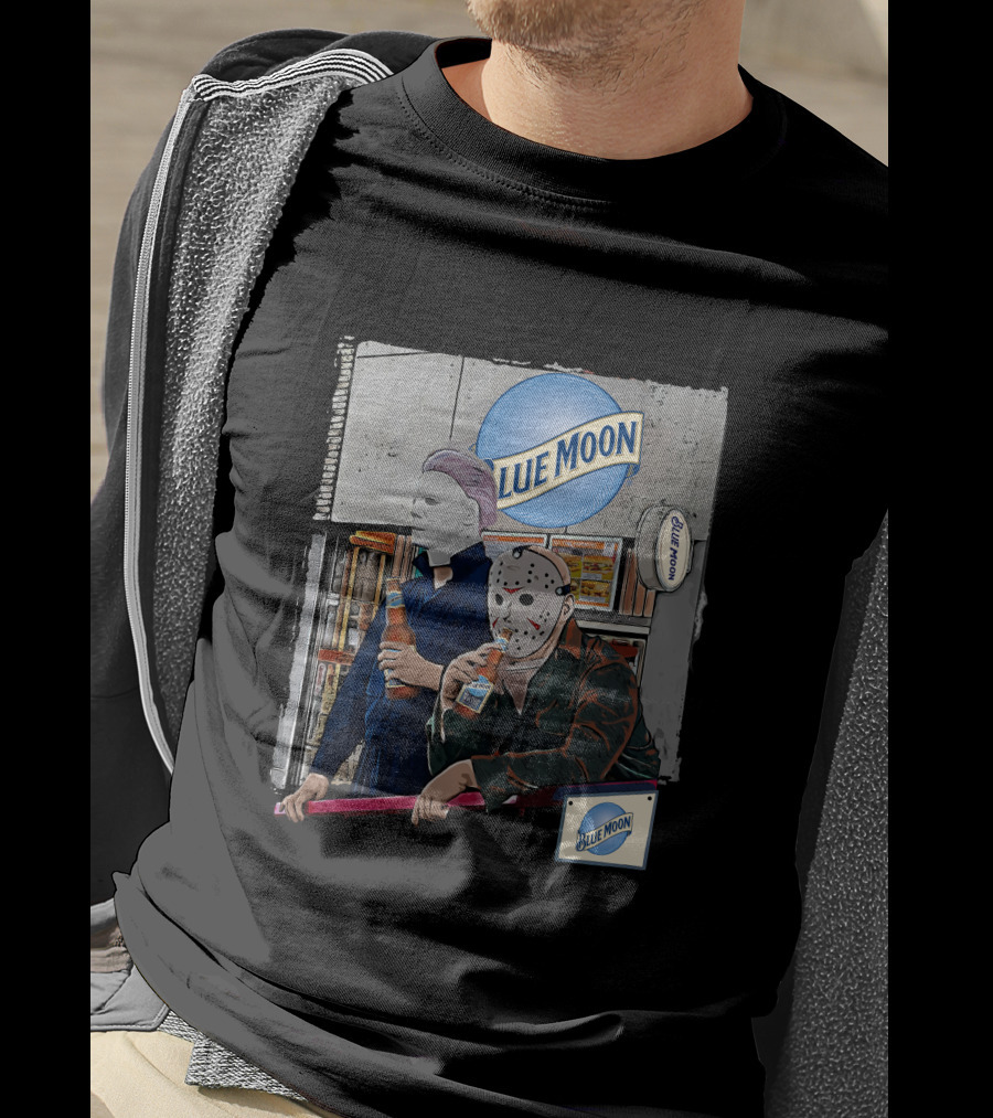 Blue Moon Masked Characters Enjoying A Drink T-Shirt