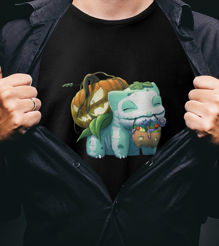 Halloween Pumpkin Bulbasaur Trick-or-Treat T-Shirt