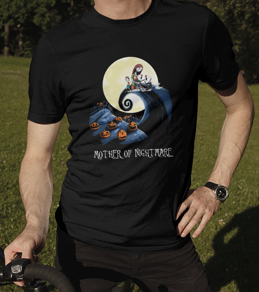 Mother Of Nightmare Curled Hill Pumpkins Moon Scene T-Shirt