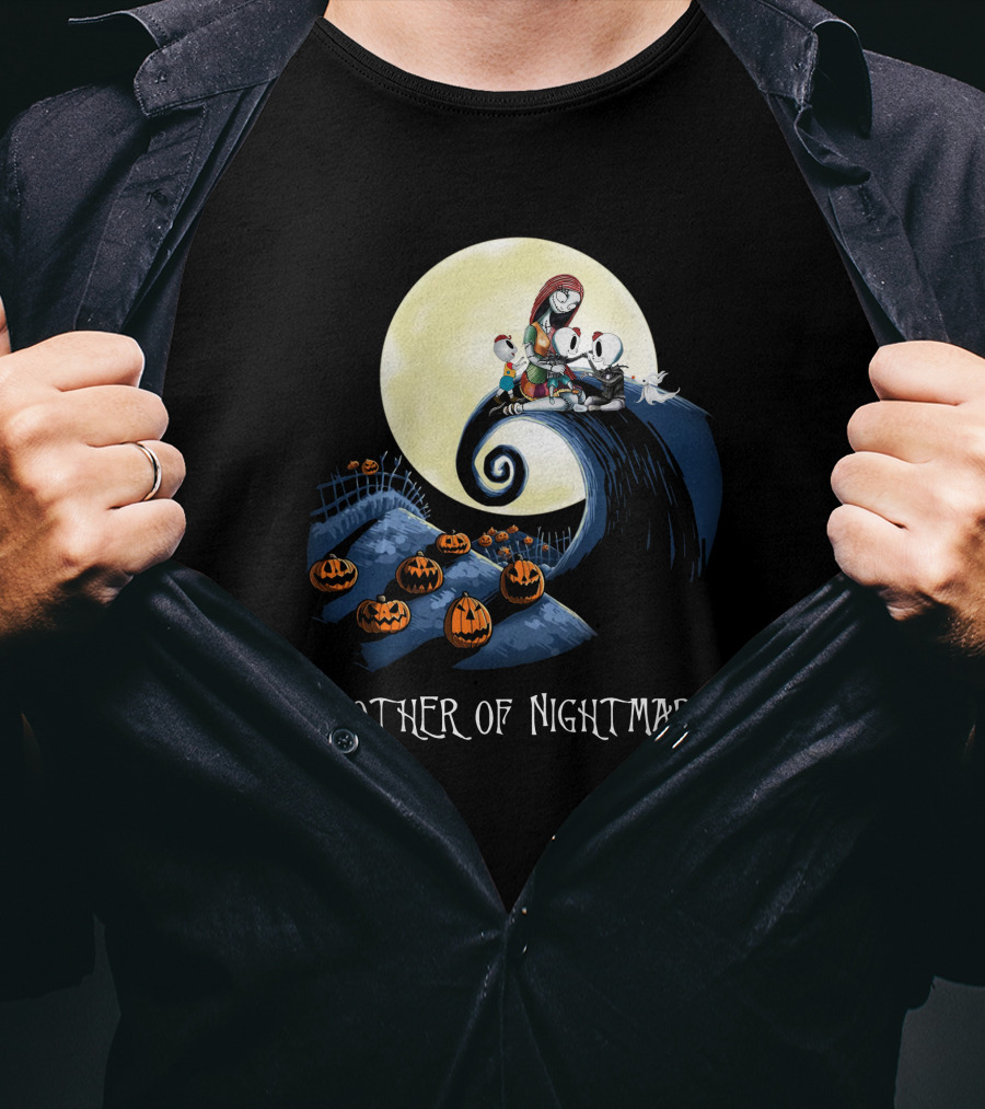 Mother Of Nightmare Curled Hill Pumpkins Moon Scene T-Shirt