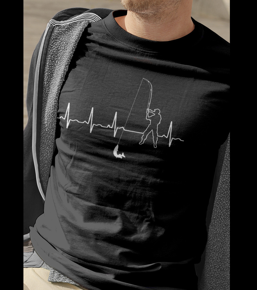 Heartbeat Fishing Line Pulse Catch T-Shirt