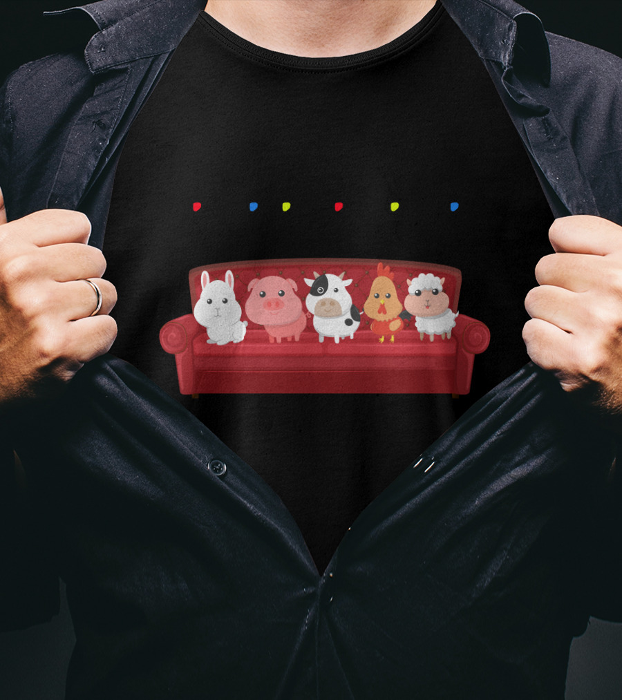 Friends Not Food For Vegans Vegetarians Couch Animals T-Shirt