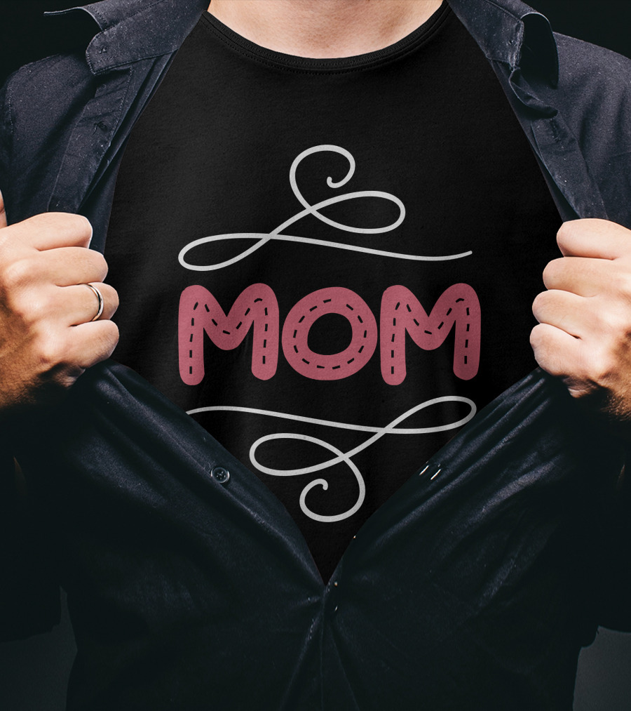 MOM With Decorative Swirls T-Shirt