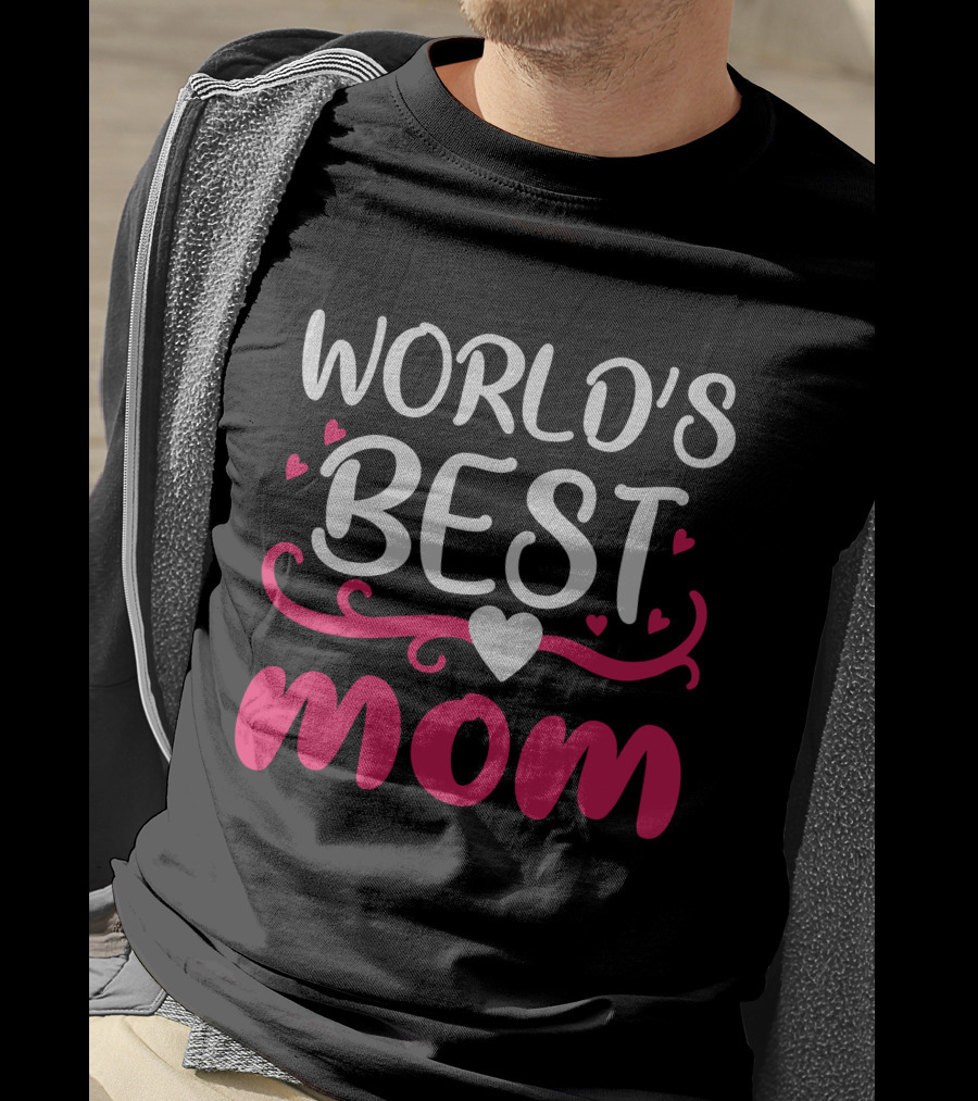 World's Best Mom Hearts T-Shirt