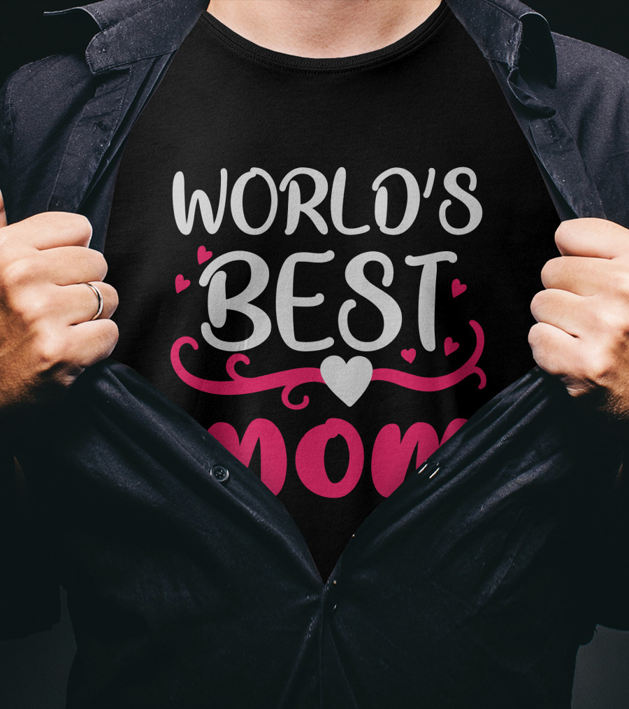 World's Best Mom Hearts T-Shirt