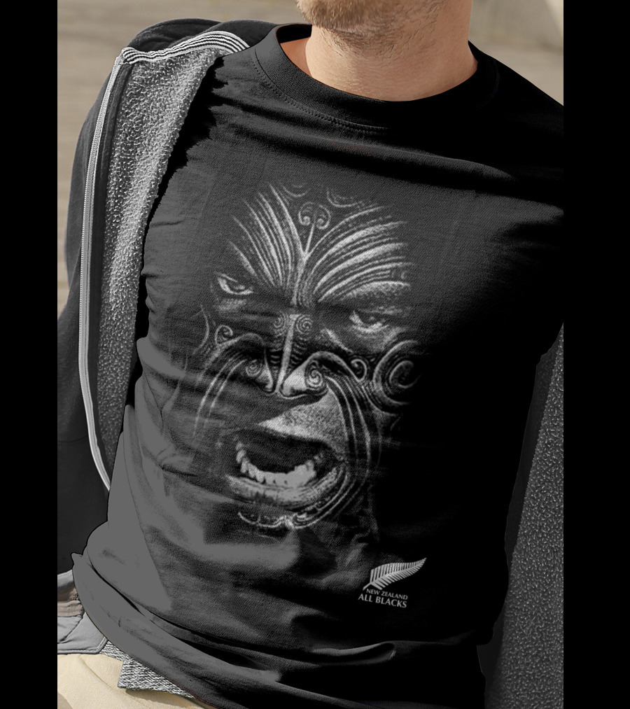 New Zealand All Blacks Maori Face Tattoo T-Shirt