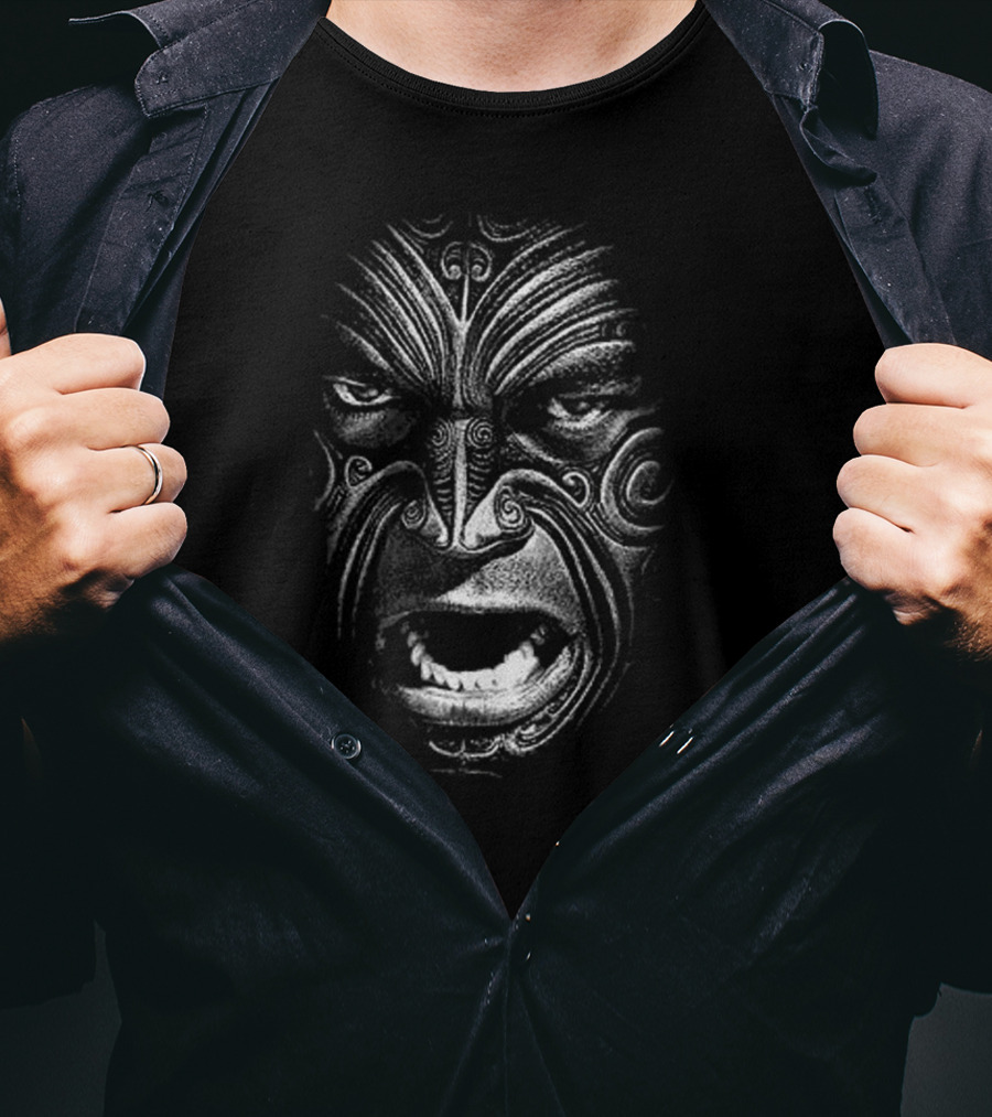 New Zealand All Blacks Maori Face Tattoo T-Shirt