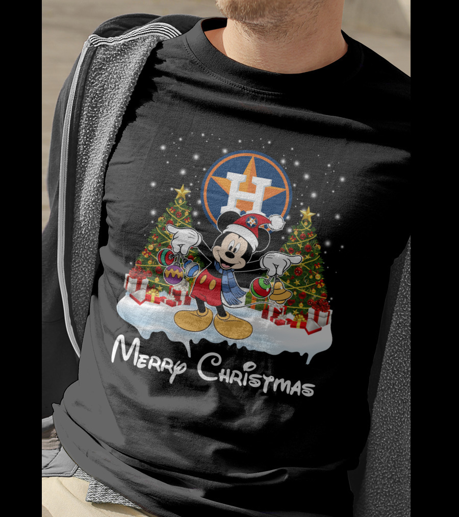 Mickey Merry Christmas Houston Astros T-Shirt