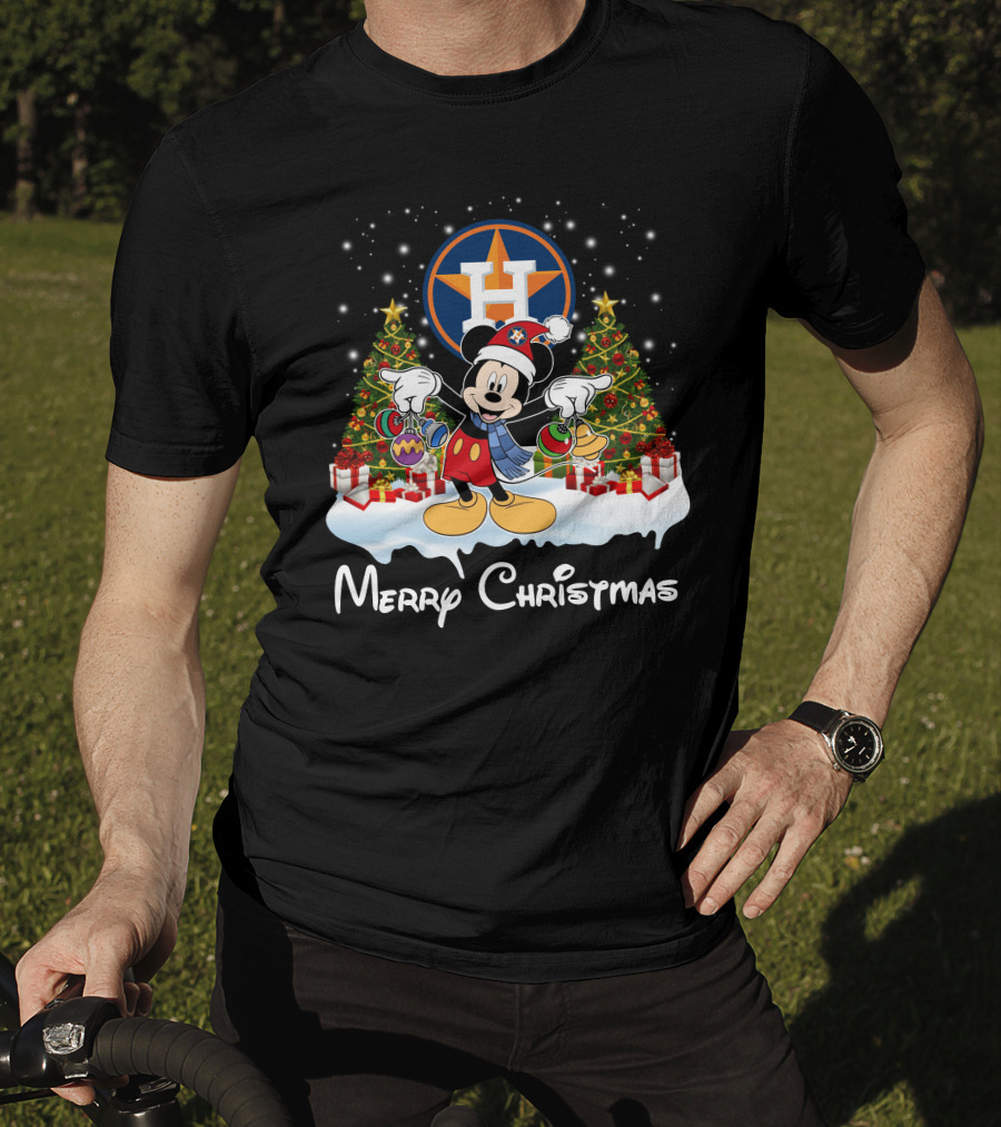 Mickey Merry Christmas Houston Astros T-Shirt