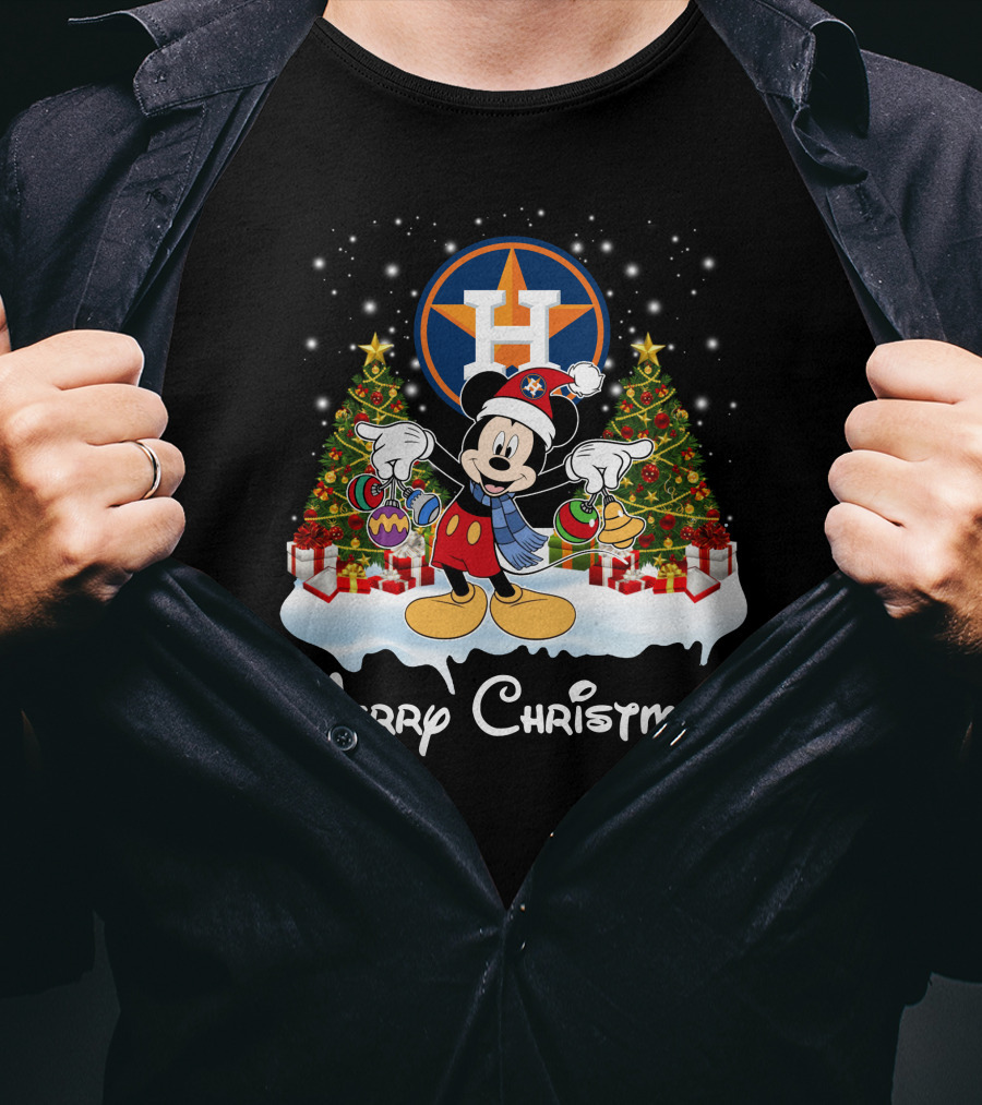 Mickey Merry Christmas Houston Astros T-Shirt
