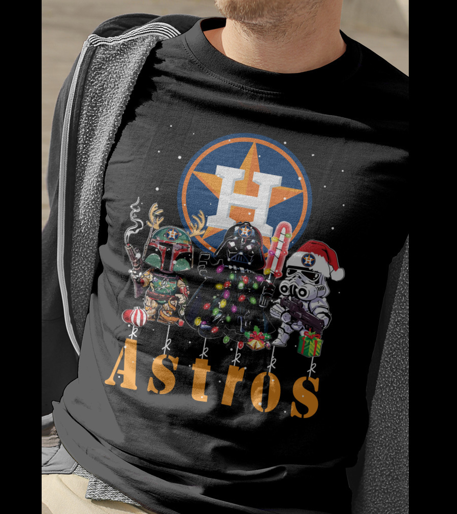 Houston Astros Star Wars Christmas Characters T-Shirt