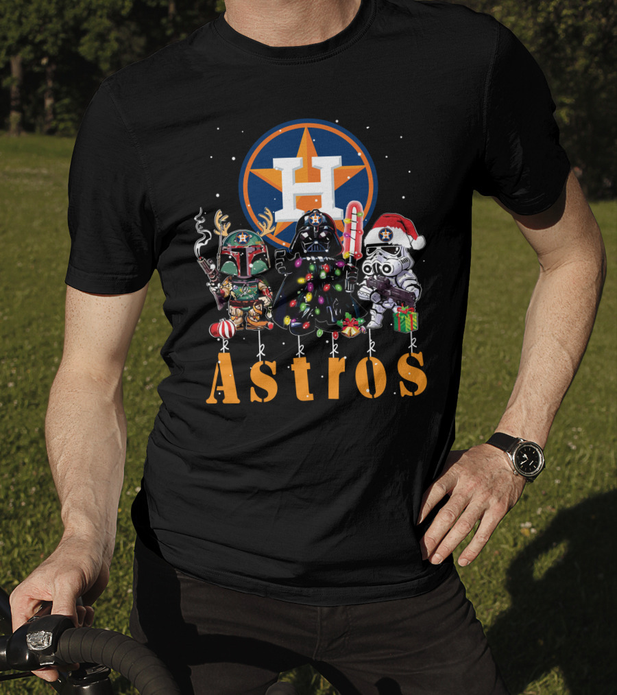 Houston Astros Star Wars Christmas Characters T-Shirt