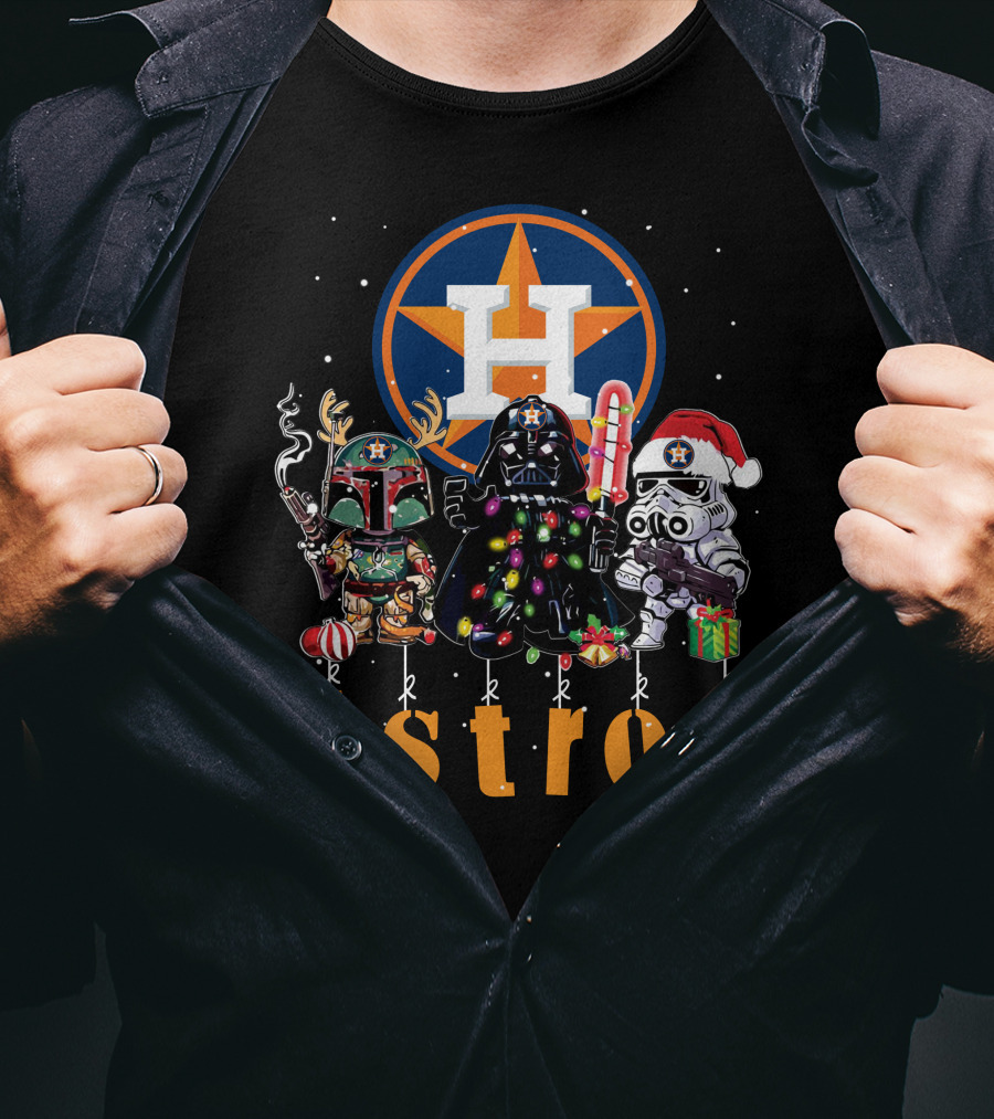 Houston Astros Star Wars Christmas Characters T-Shirt