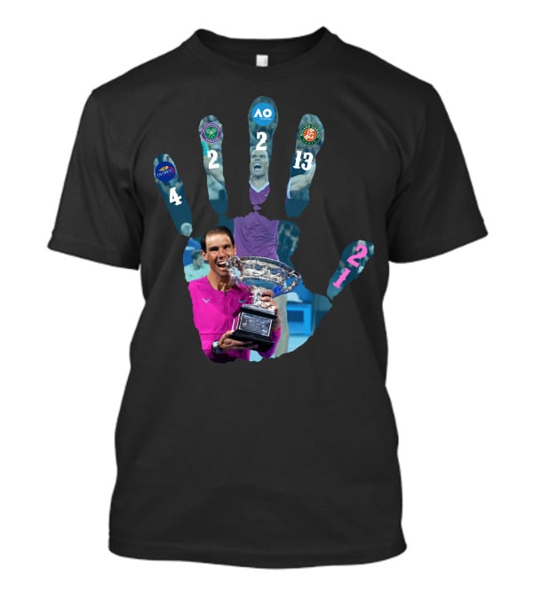 Nadal Champion 21 Hand Grand Slam Titles Victory T-Shirt