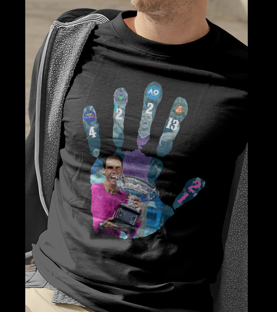 Nadal Champion 21 Hand Grand Slam Titles Victory T-Shirt