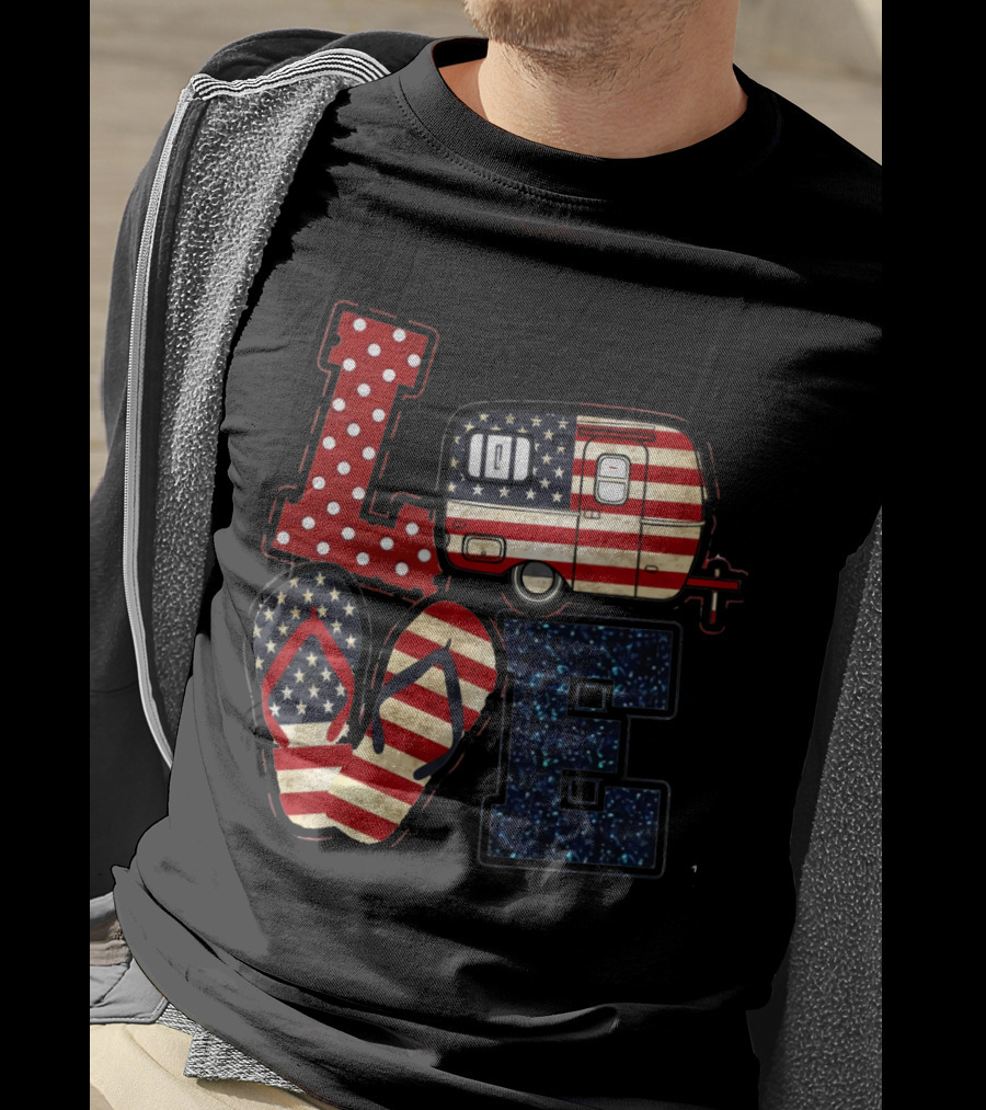 Love Bigfoot Camping USA Camper T-Shirt