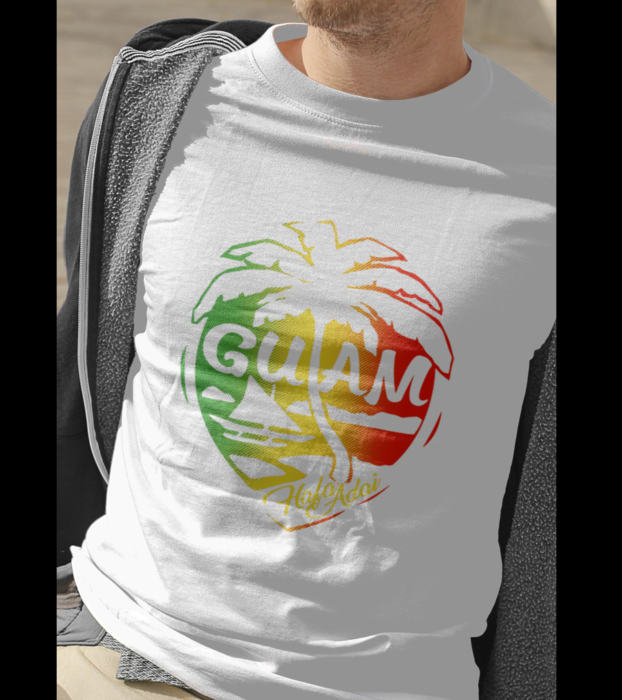 Guam Flag Islanders Pride Guamanian Chamorro History Hafa Adai Palm Tree Iconic T-Shirt