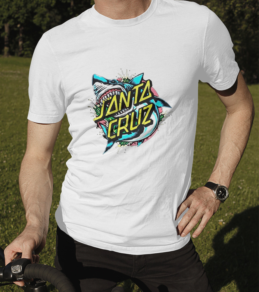 Santa Cruz Fierce Shark Graphic With Dynamic Text Burst T-Shirt