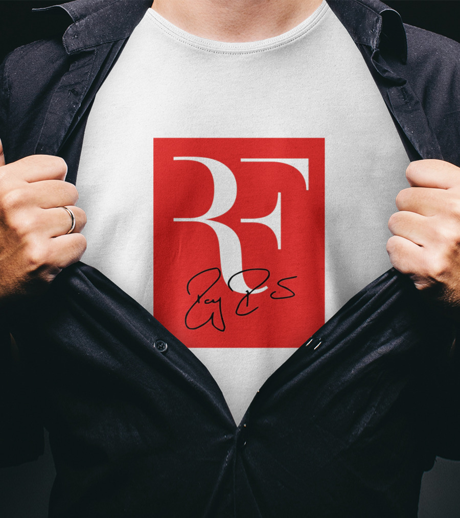 RF Roger Federer Signature Red Background Perfect Tennis T-Shirt
