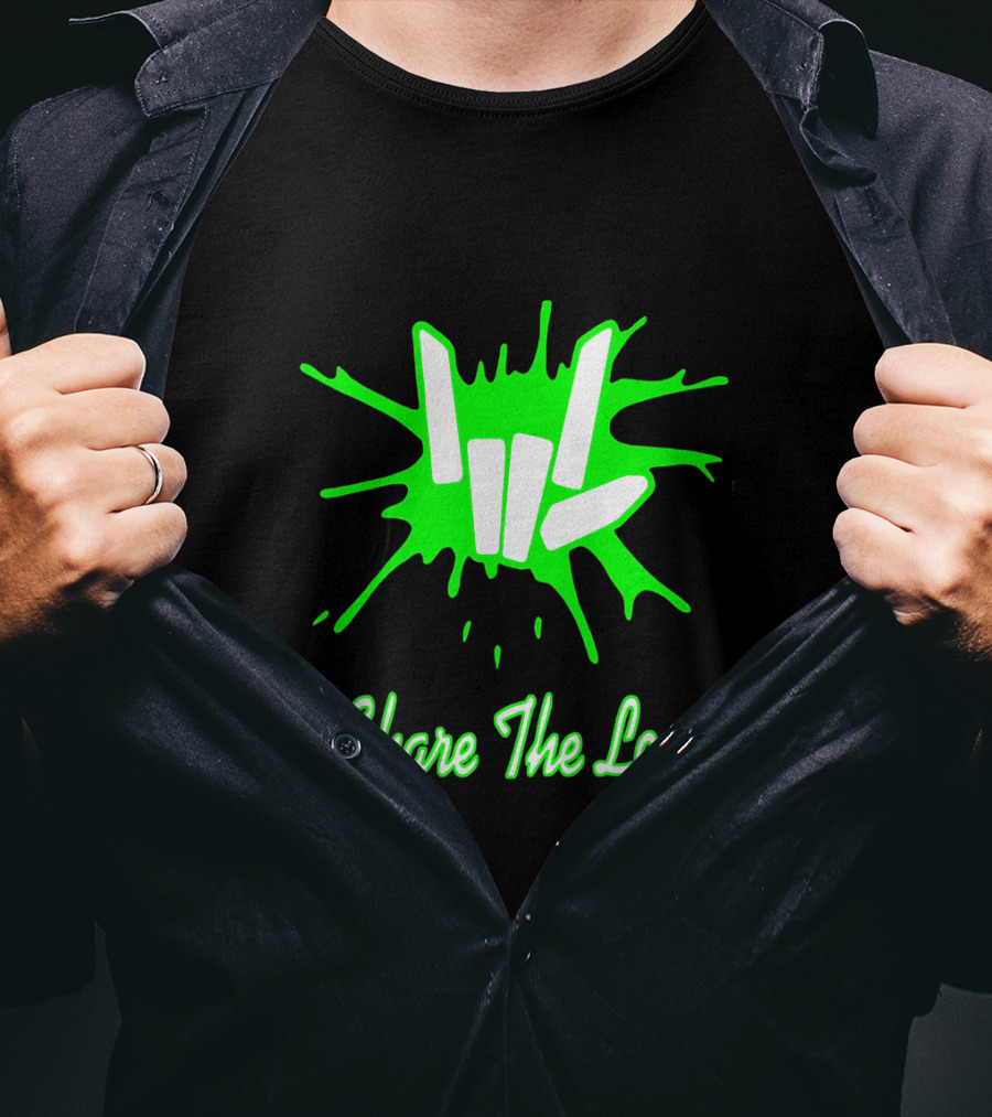 Share The Love Hand Sign Neon Green Splash T-Shirt