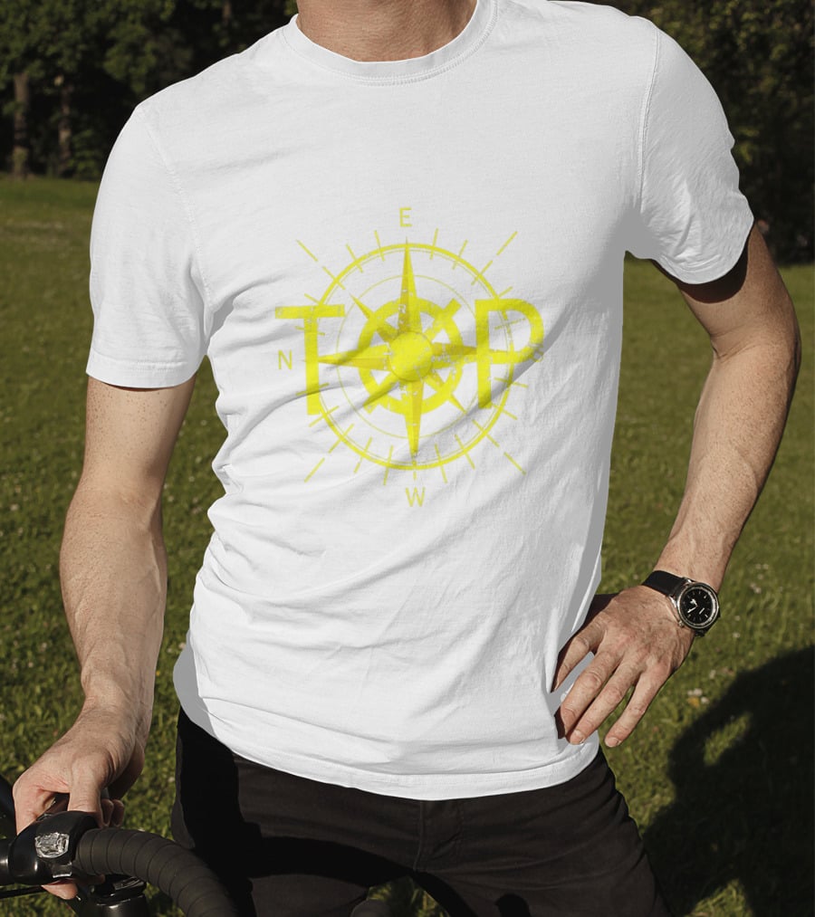 TOP East Is Up Compass Twenty One Birthday Yellow T-Shirt