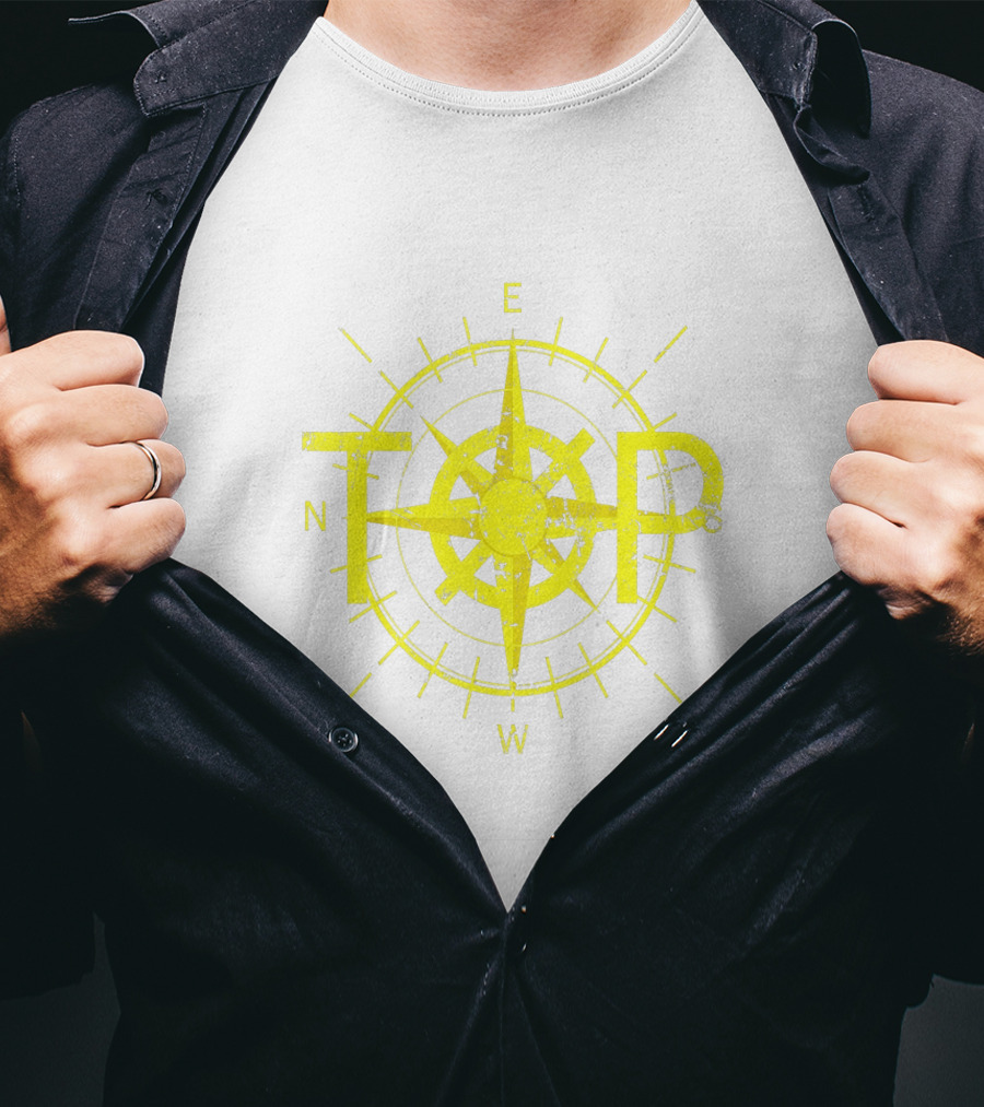 TOP East Is Up Compass Twenty One Birthday Yellow T-Shirt