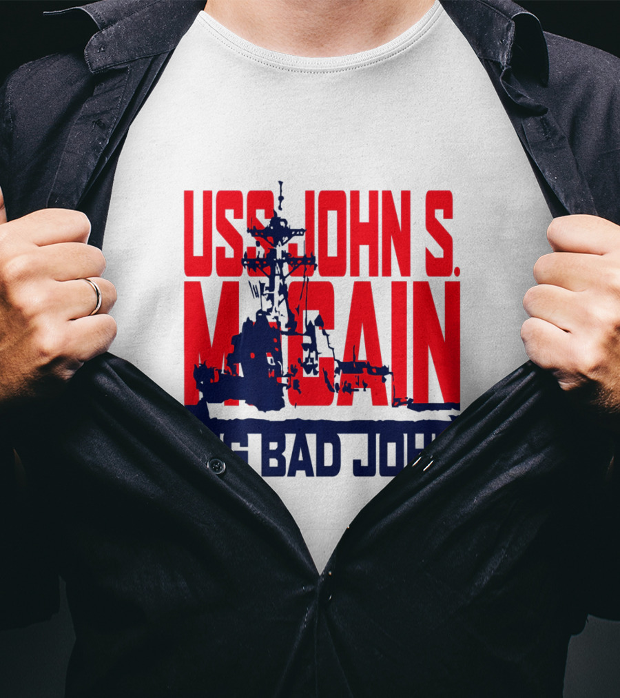 USS John S. McCain Big Bad John Support Our Vets T-Shirt
