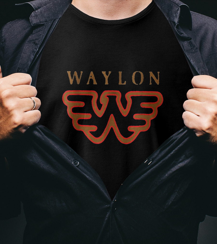 Waylon Jennings Iconic Flying W Winged Emblem T-Shirt