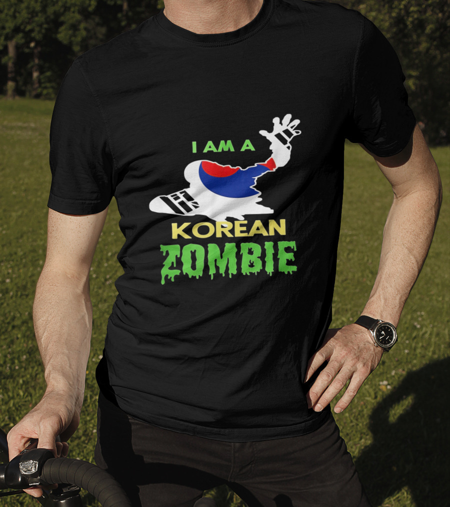 I Am A Korean Zombie Halloween Korean Flag Casual T-Shirt