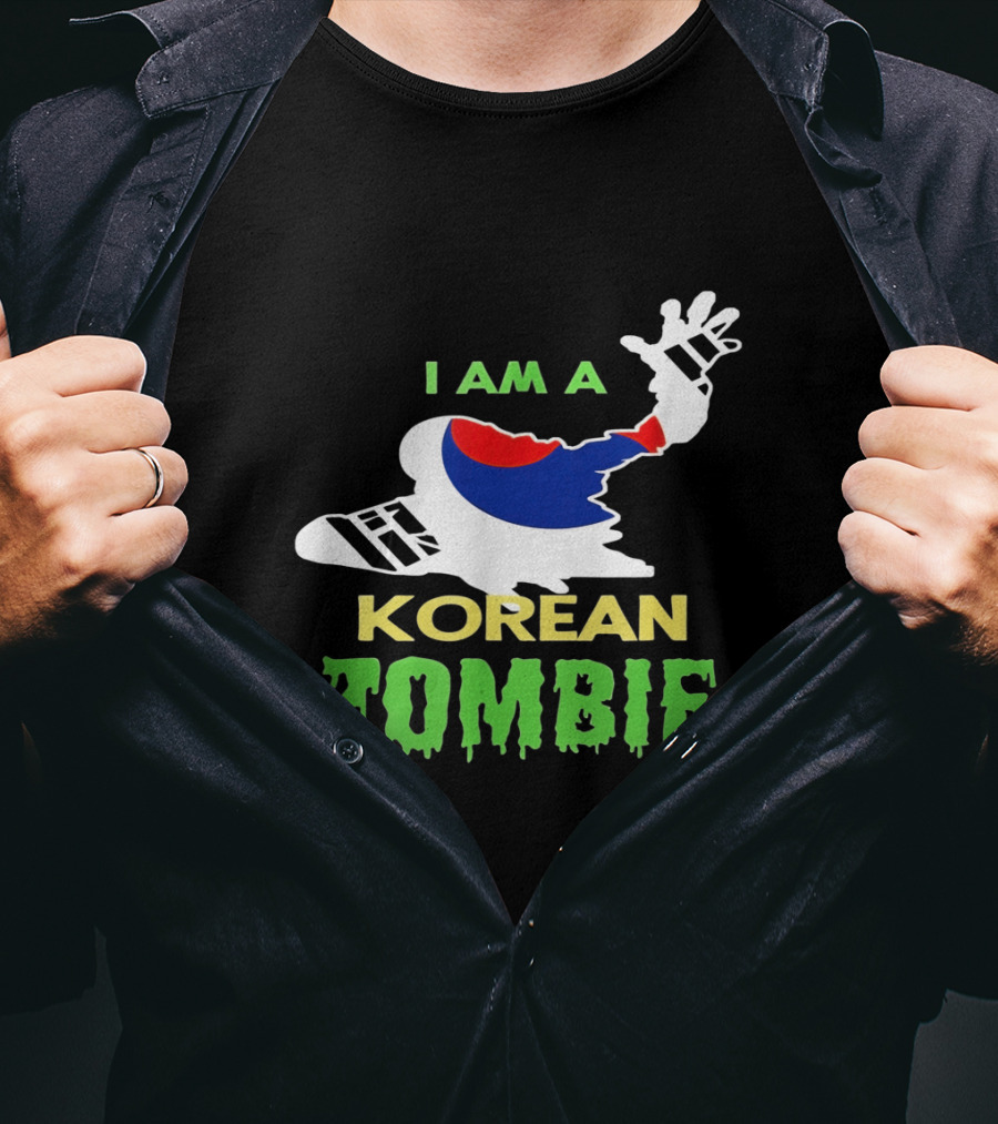 I Am A Korean Zombie Halloween Korean Flag Casual T-Shirt