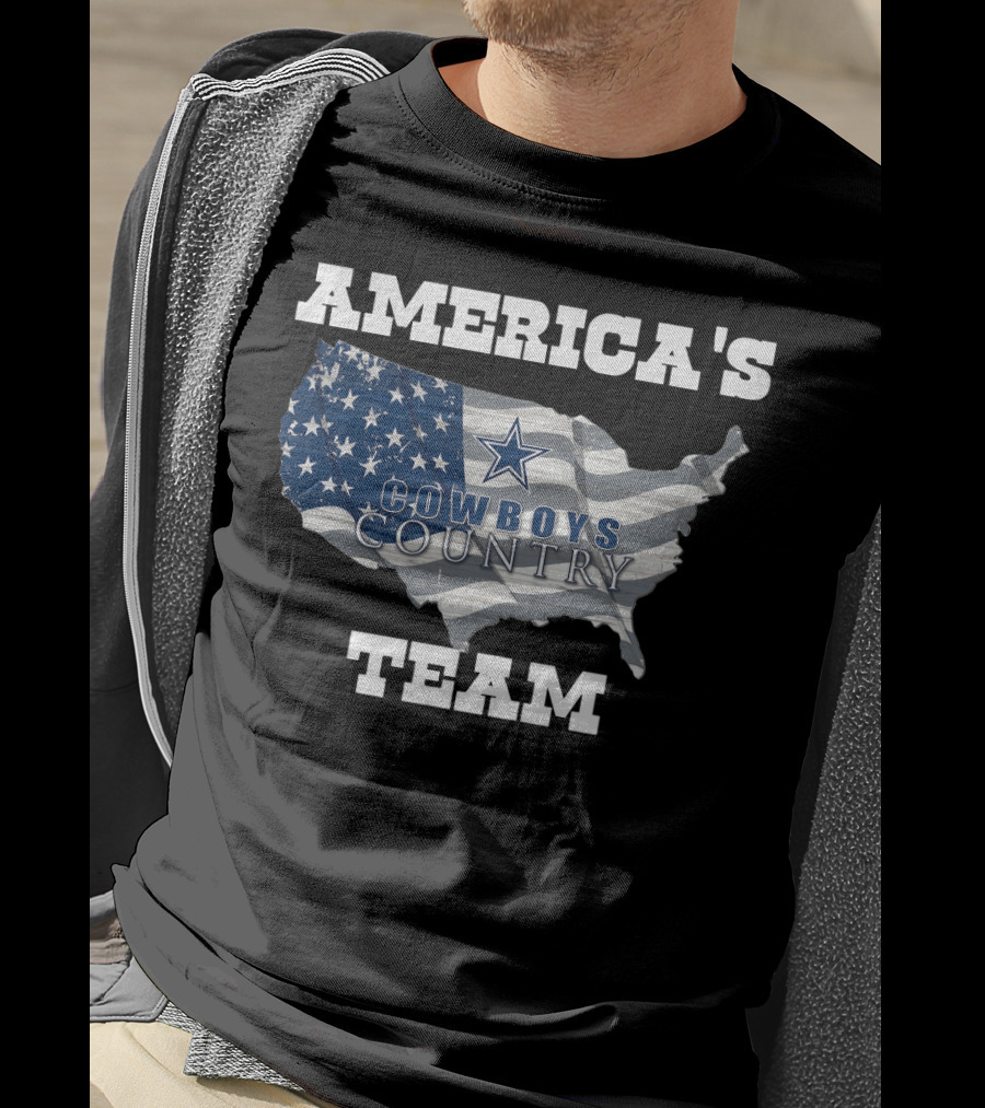 America's Cowboys Country Team USA Flag Map Star T-Shirt