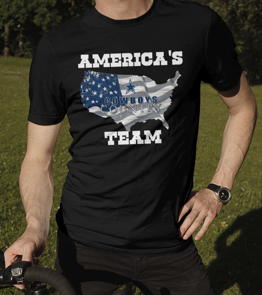 America's Cowboys Country Team USA Flag Map Star T-Shirt