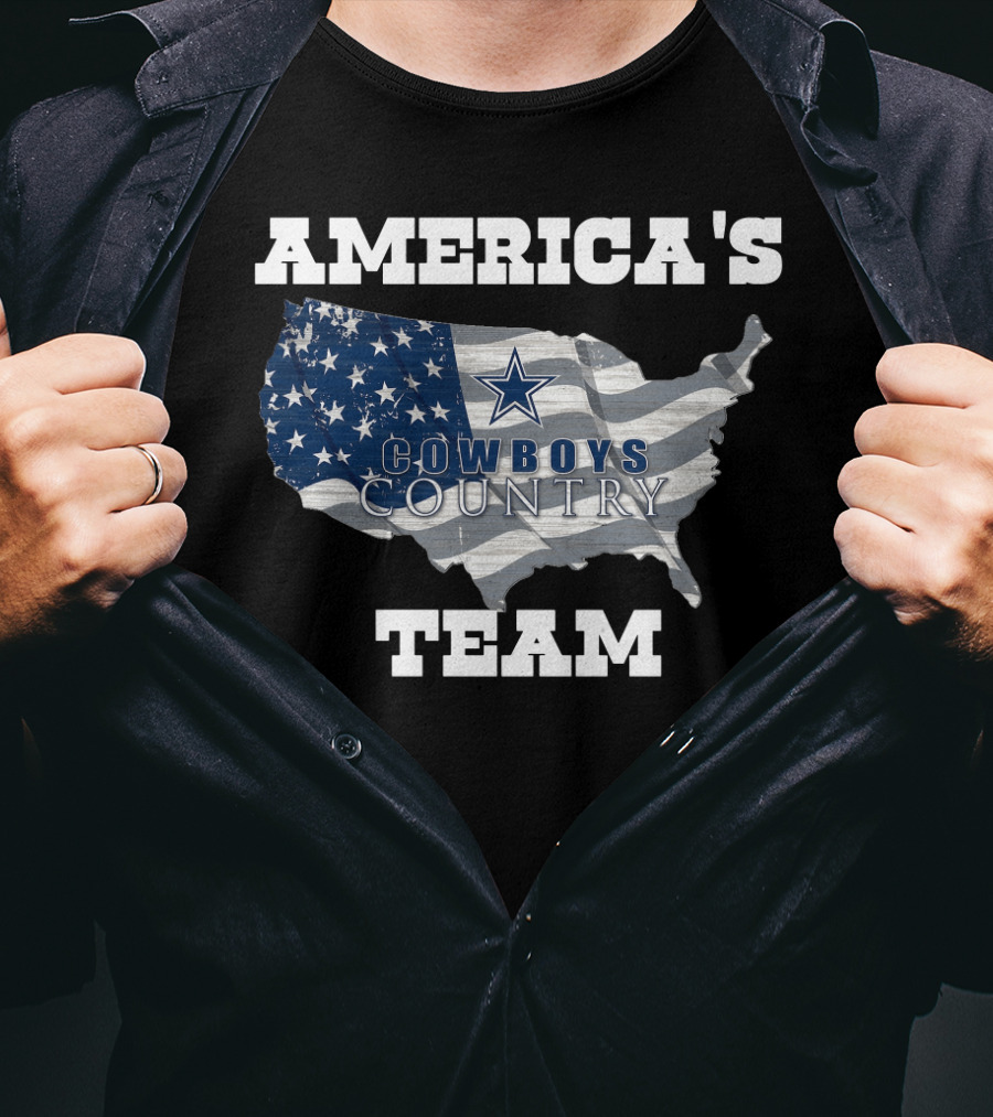 America's Cowboys Country Team USA Flag Map Star T-Shirt