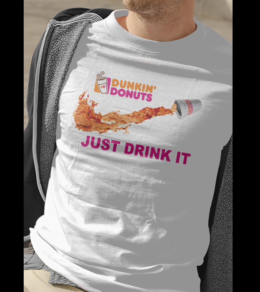 Dunkin Donuts Coffee Just Drink It Swoosh T-Shirt