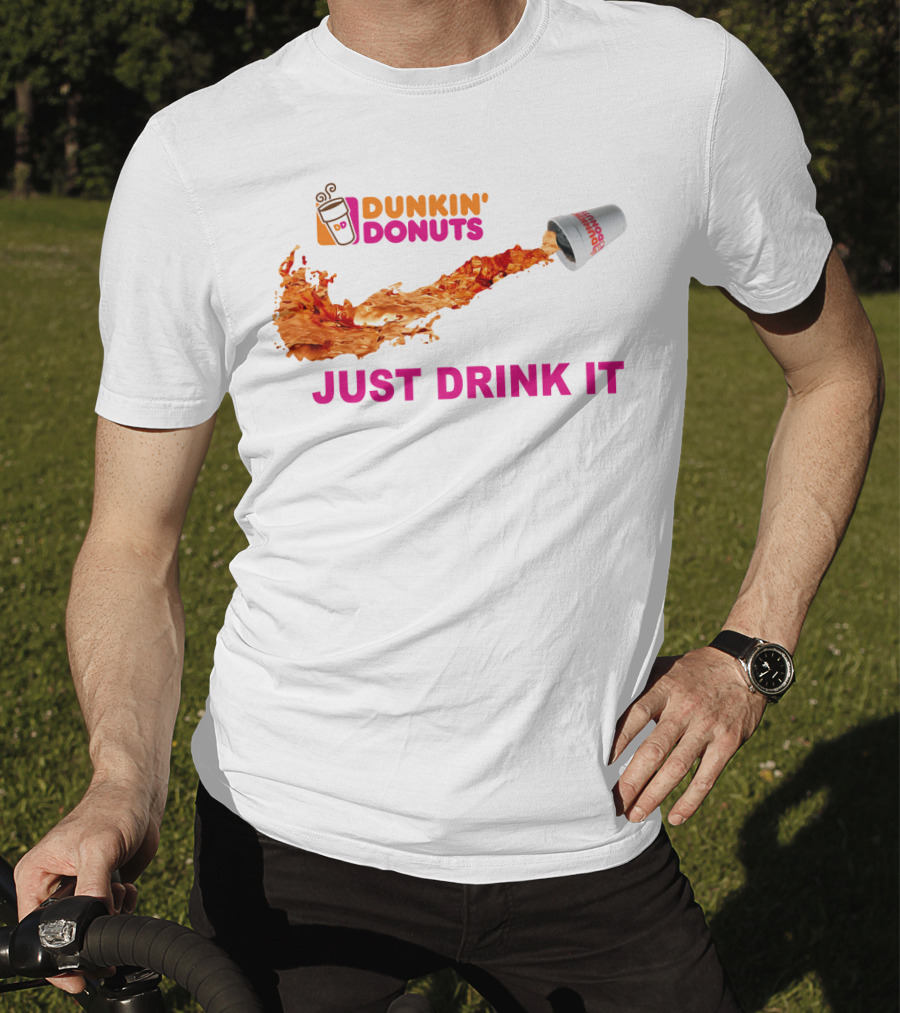 Dunkin Donuts Coffee Just Drink It Swoosh T-Shirt