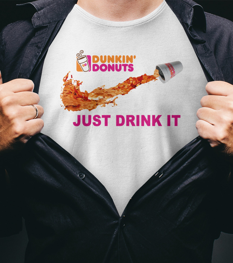 Dunkin Donuts Coffee Just Drink It Swoosh T-Shirt