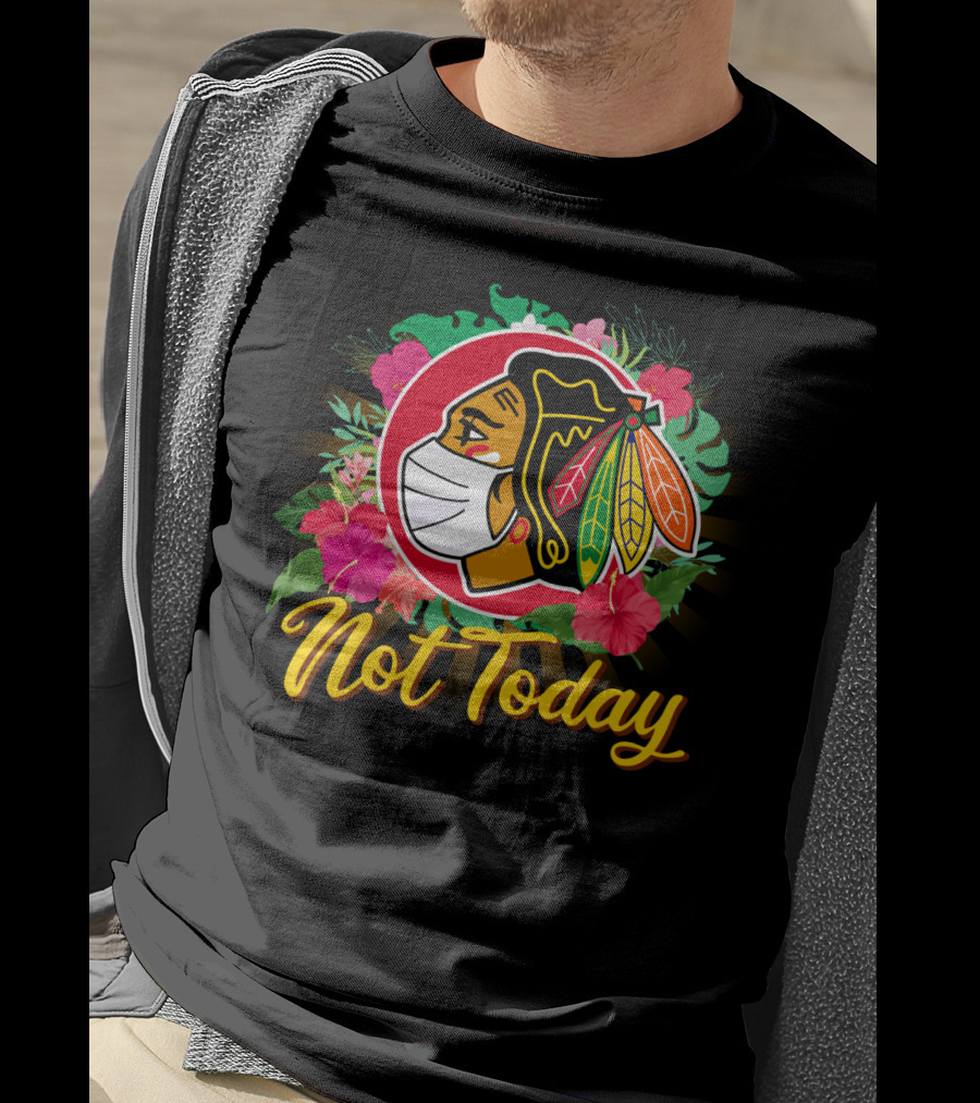 Not Today Masked Indigenous Floral Hockey T-Shirt