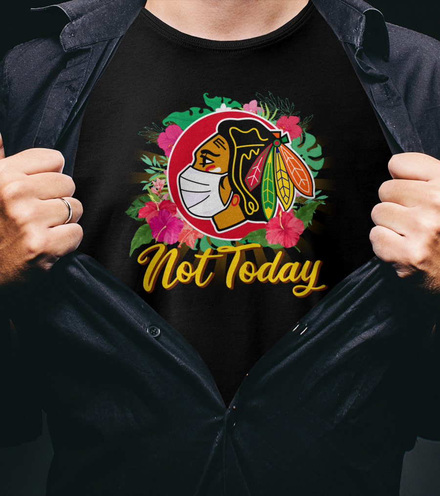 Not Today Masked Indigenous Floral Hockey T-Shirt