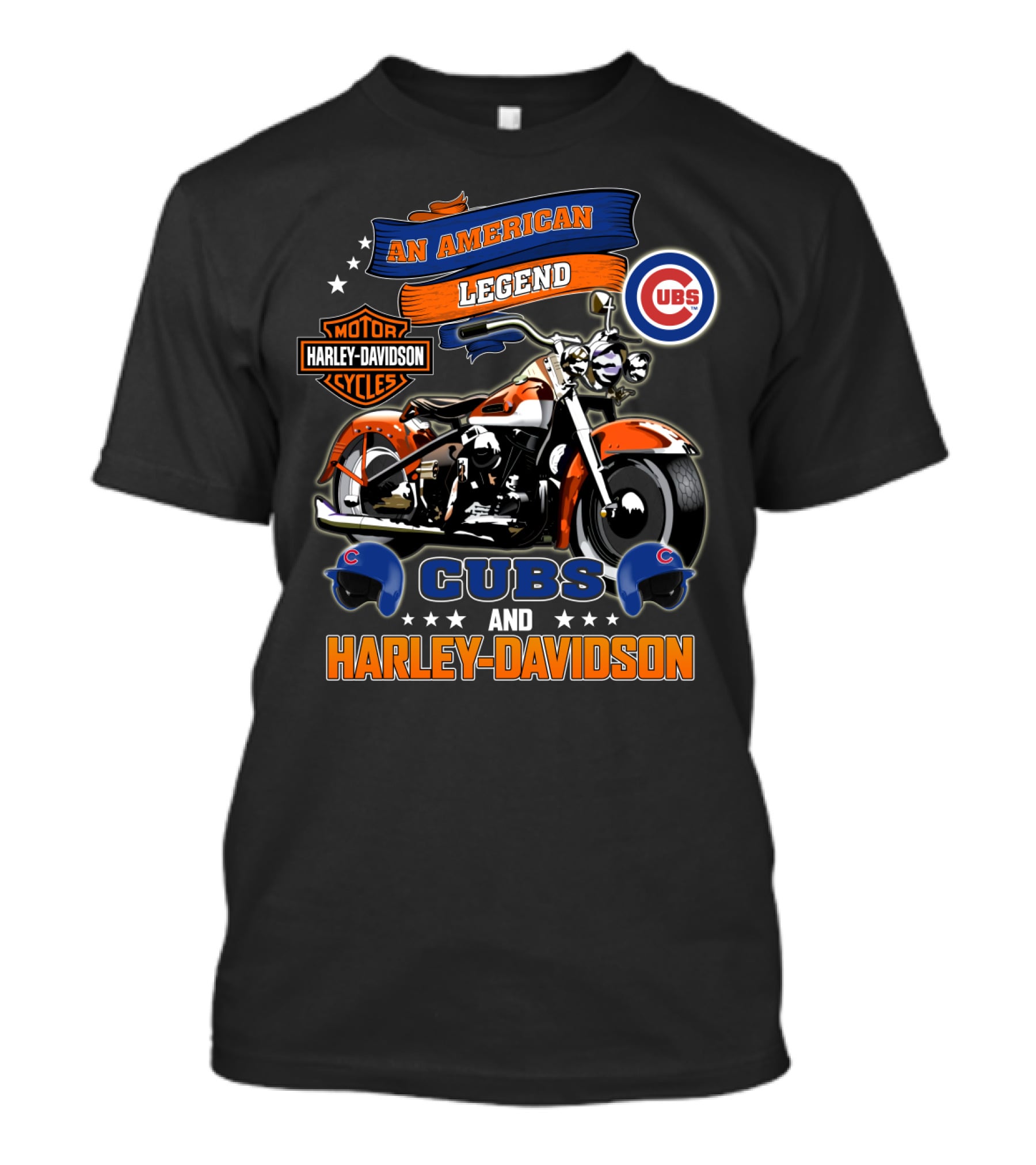 An American Legend Cubs And Harley Davidson T-Shirt