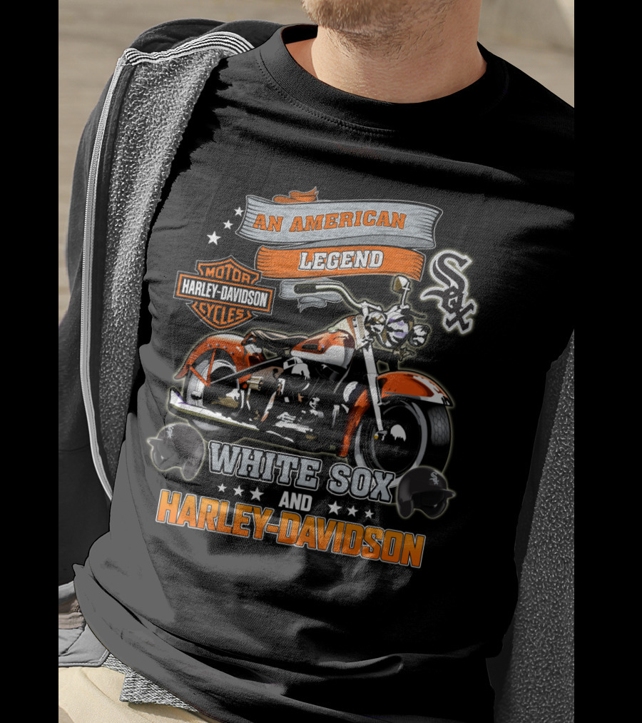 An American Legend White Sox And Harley Davidson T-Shirt