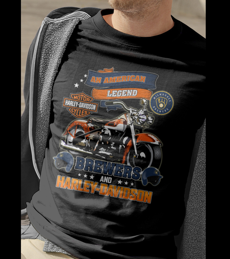 Harley Davidson Milwaukee Brewers An American Legend T-Shirt