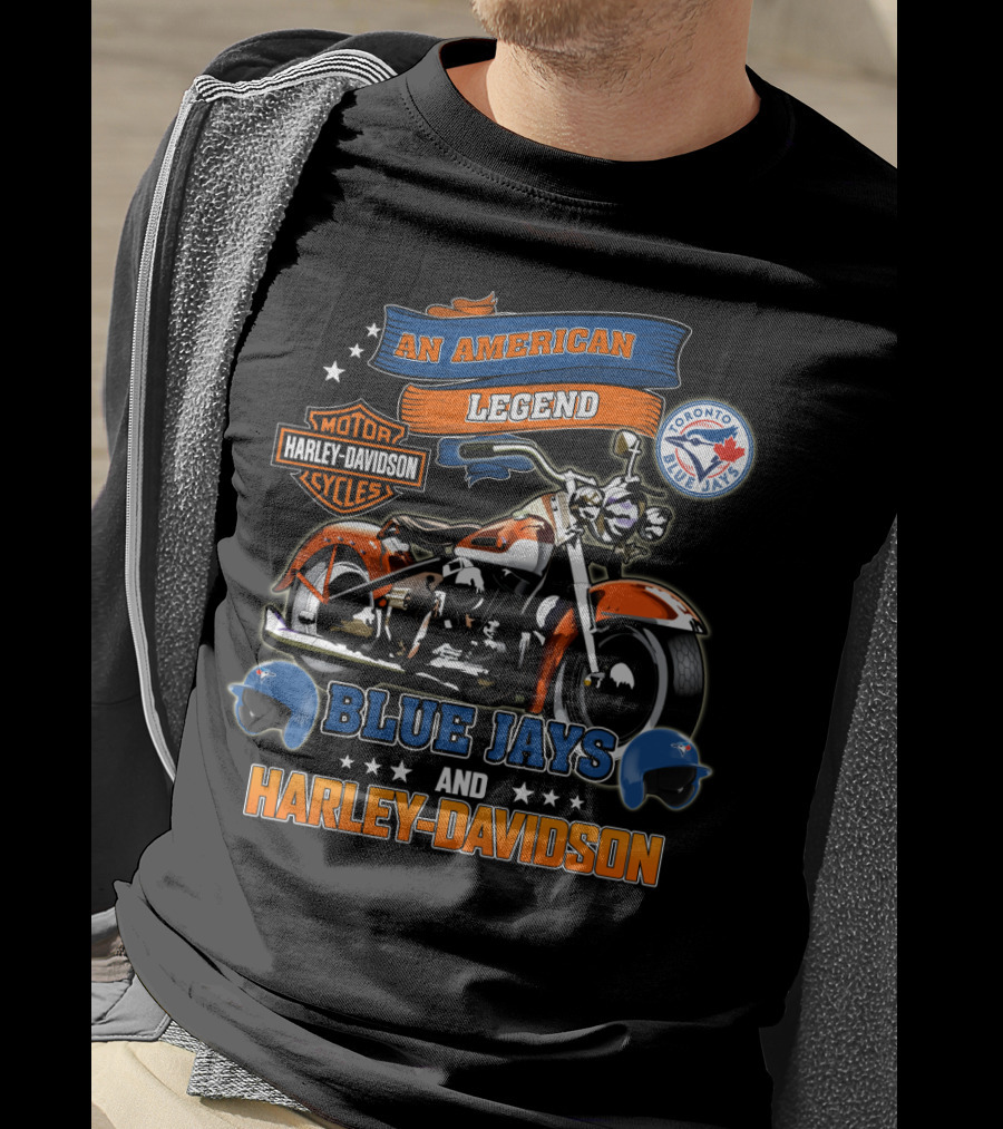 An American Legend Toronto Blue Jays Harley Davidson Cycles T-Shirt