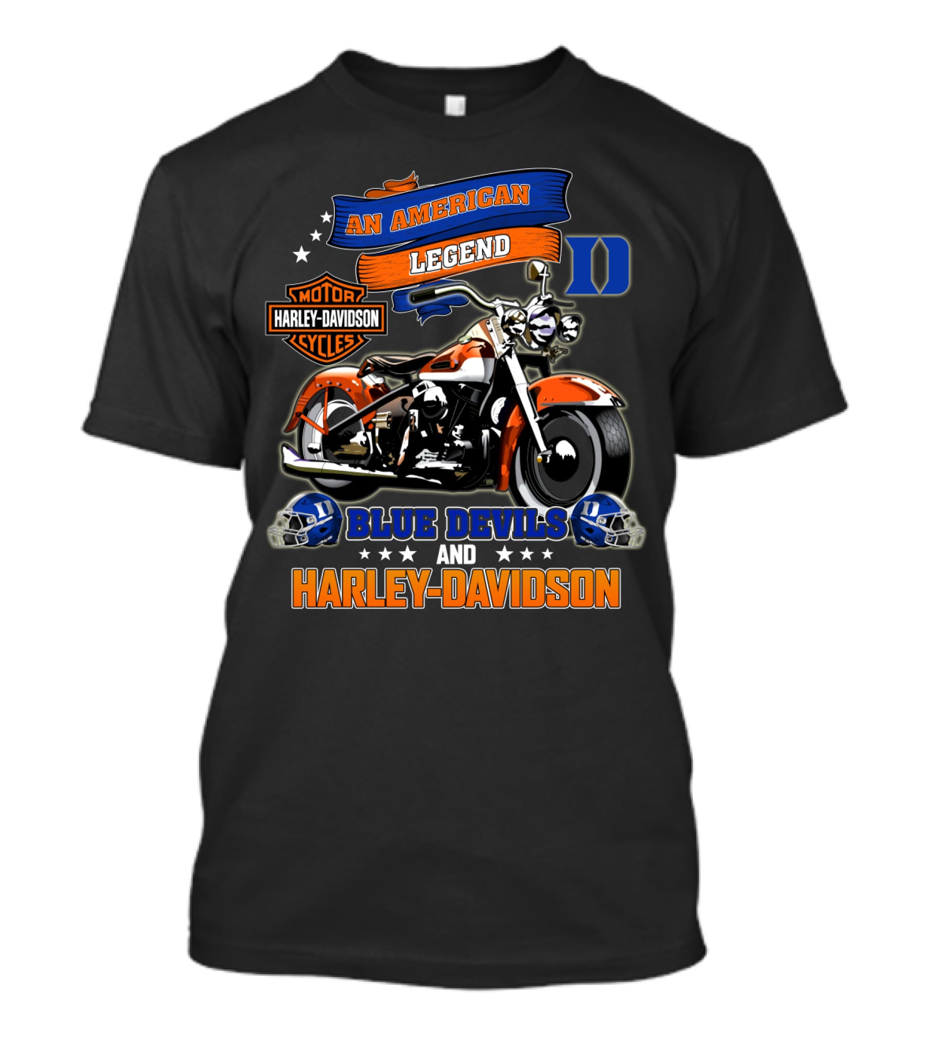 An American Legend Duke Blue Devils And Harley Davidson Motorcycles T-Shirt