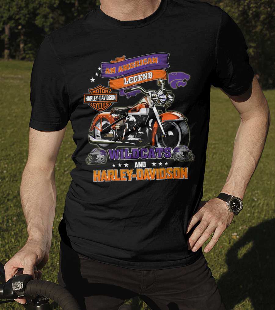 An American Legend Wildcats And Harley Davidson Motor Cycles T-Shirt