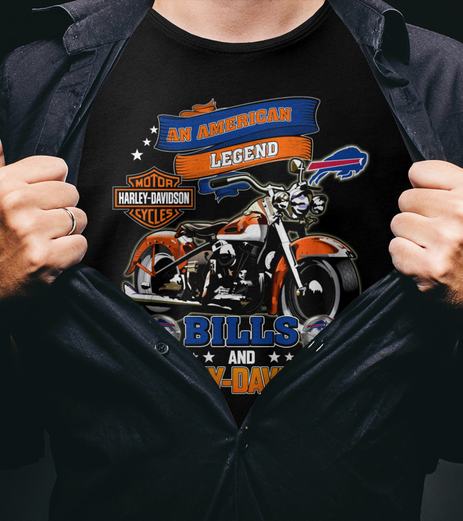Buffalo Bills An American Legend Harley Davidson Nfl Moto Ride T-Shirt