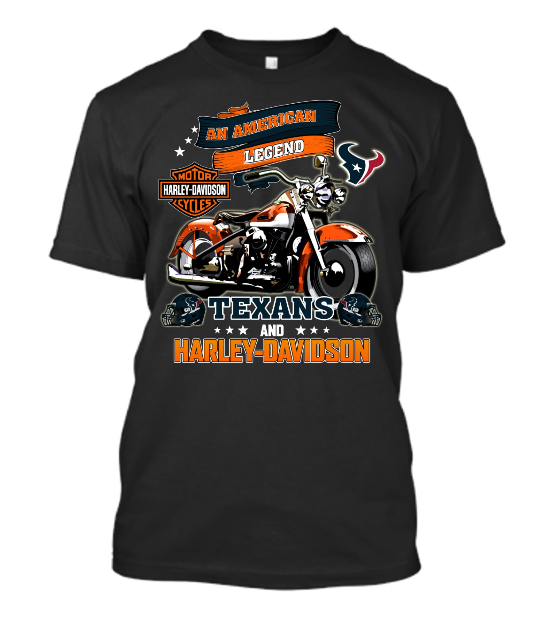 An American Legend Texans And Harley Davidson Motorcycles T-Shirt