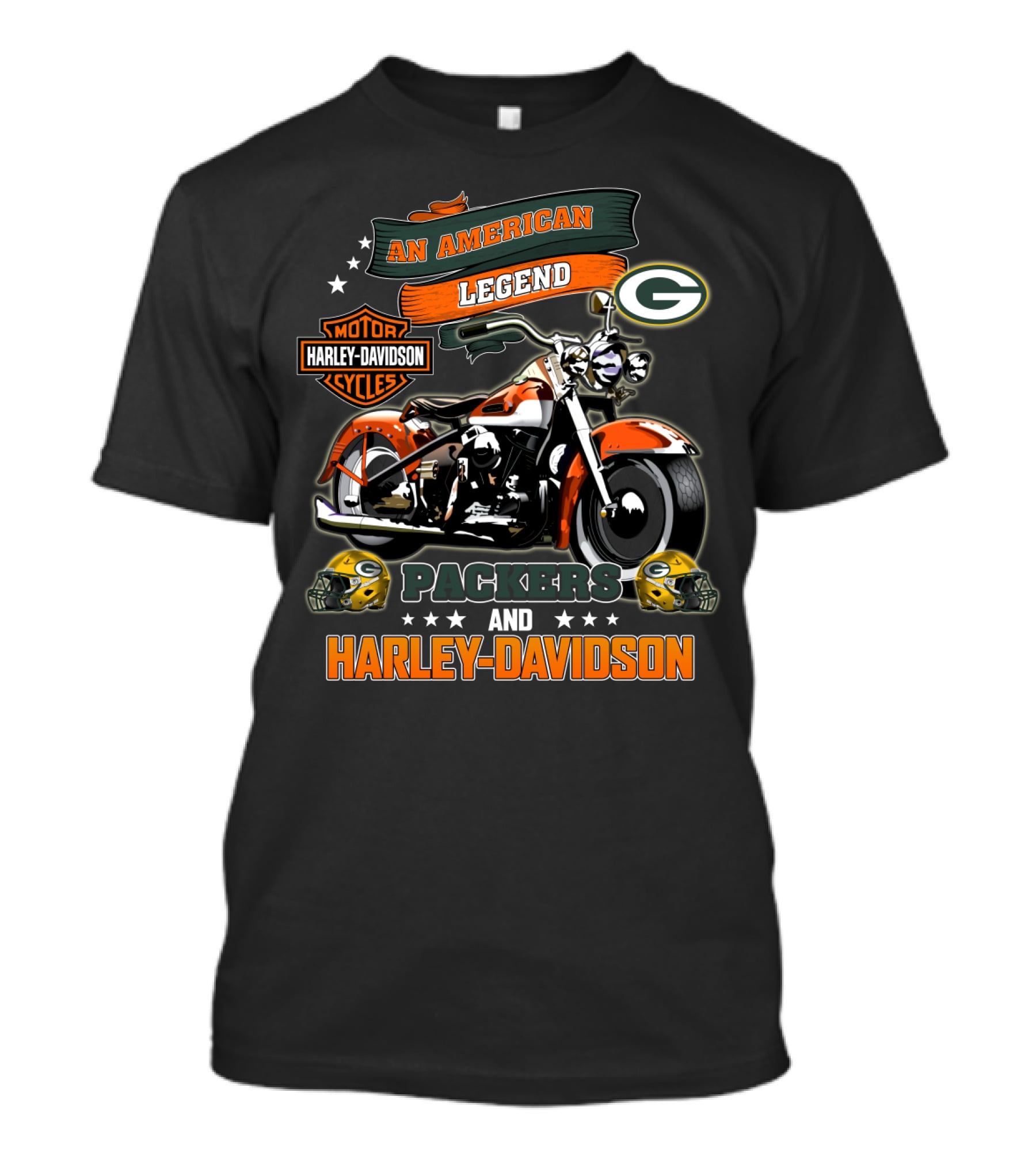 Green Bay Packers Harley Davidson An American Legend Packers And Harley Davidson T-Shirt