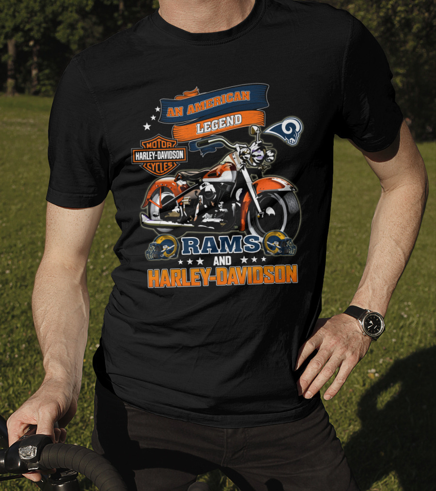 Los Angeles Rams And Harley Davidson An American Legend T-Shirt